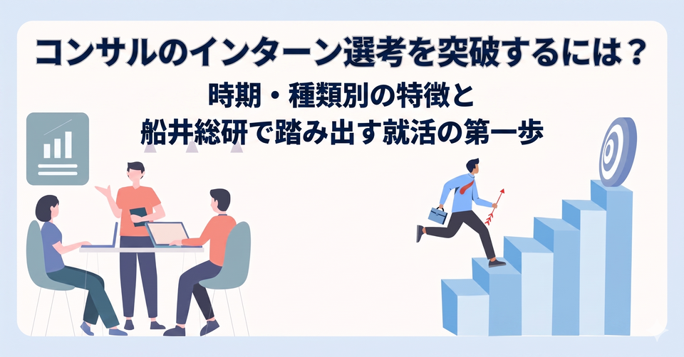 コンサルのインターン選考を突破するには？時期・種類別の特徴と船井総研で踏み出す就活の第一歩